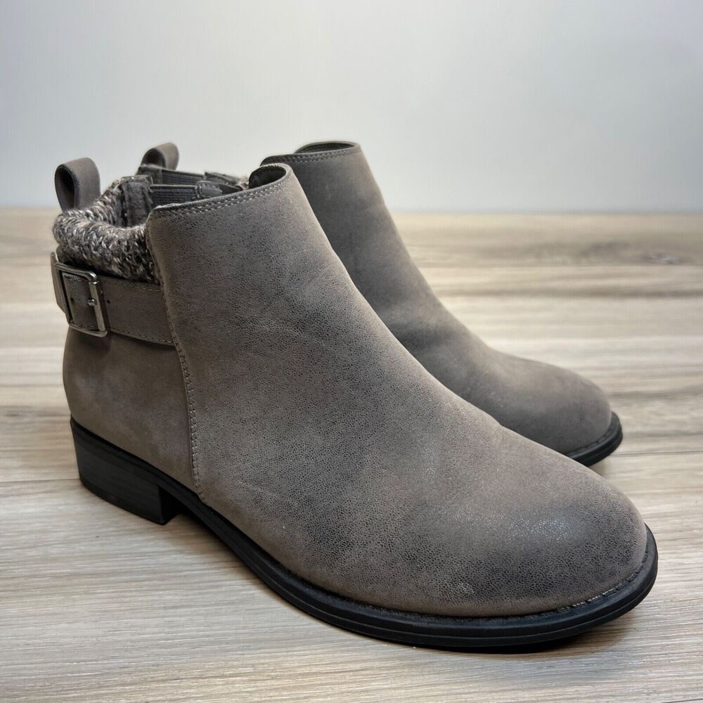 Women’s Torrid Charcoal Gray‎ Sweater Bootie Ankle Boots Knit Size 7 Wide WW